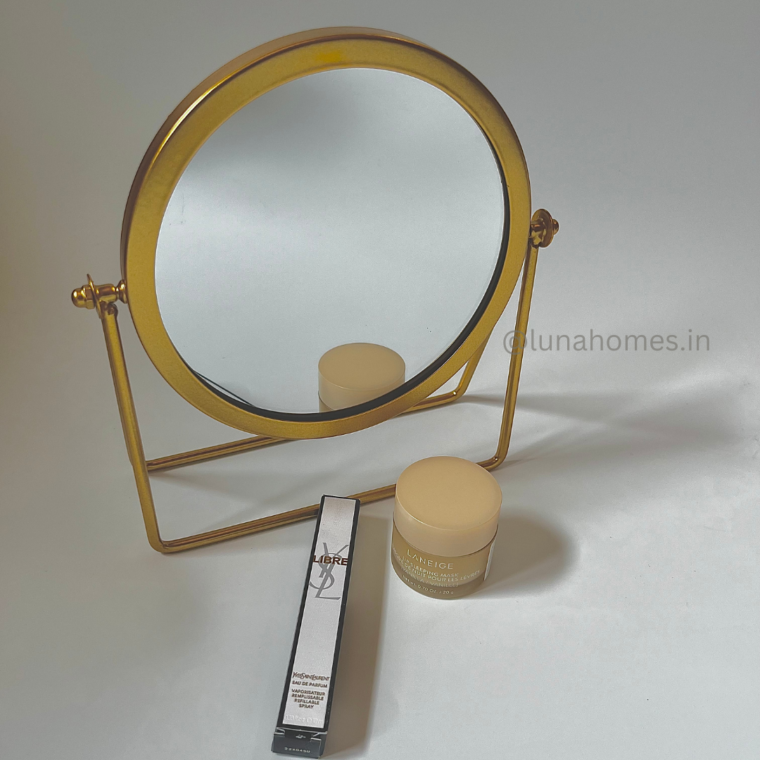 Golden Rim Rotatable Vanity Mirror