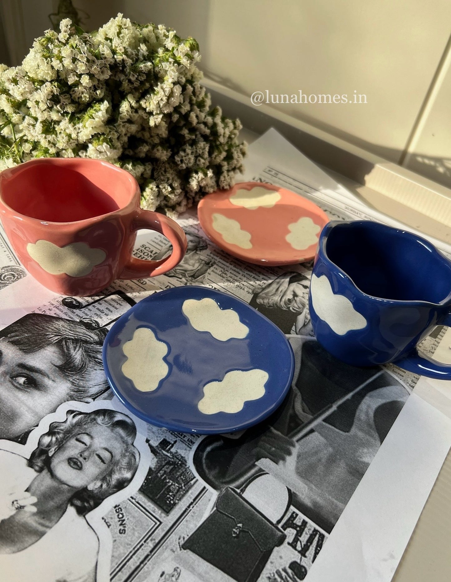 Cloud Nine Coffee Mug and Saucer Set